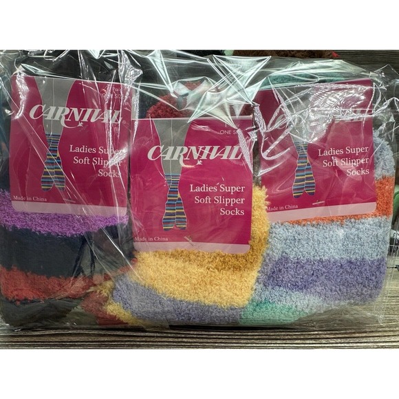 Ladies Super Soft Slipper Fuzzy Socks Fun Prints Warm one size Brand New - Picture 3 of 3